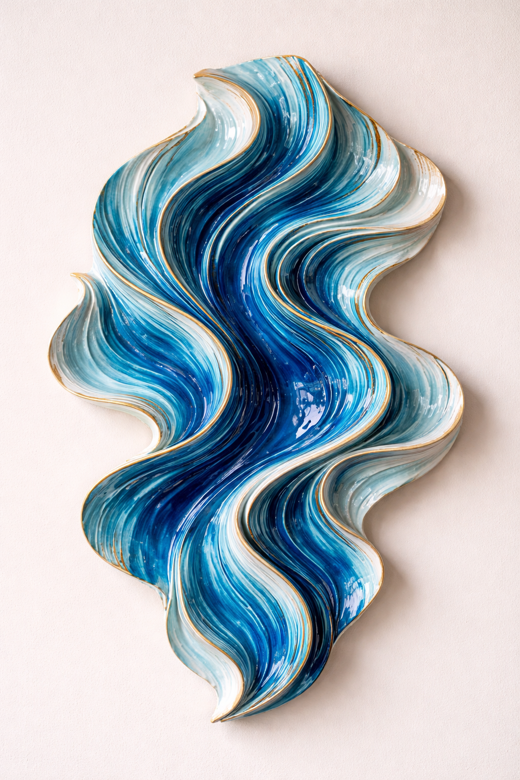 Mavi Seramik Akis Duvar Objesi